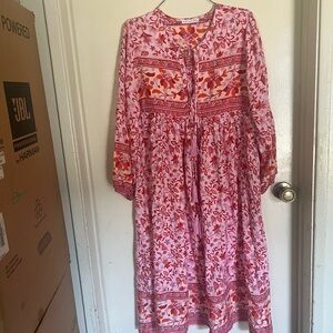 R Vivimos Floral Red and Pink Women's Dress